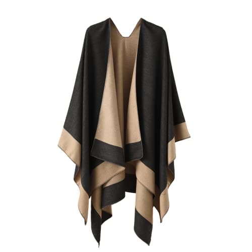 Image of colornival Poncho for Women Oversized Winter Scarf Knitted Capes Women's Shawls Wraps Thick Stylish Long Cardigans Sweater Coat Warm Wearable Blanket Gifts for Ladies Christmas