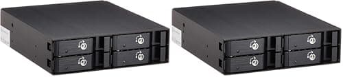 Image of SilverStone SST-FS204B - Aluminium Trayless Hot Swap Mobile Rack Backplane / Internal Hard Drive Enclosure for 4x 2.5 Inch SAS/SATA HDD or SSD, fit in any 5.25 Inch Drive Bay, with Fan and Lock, black