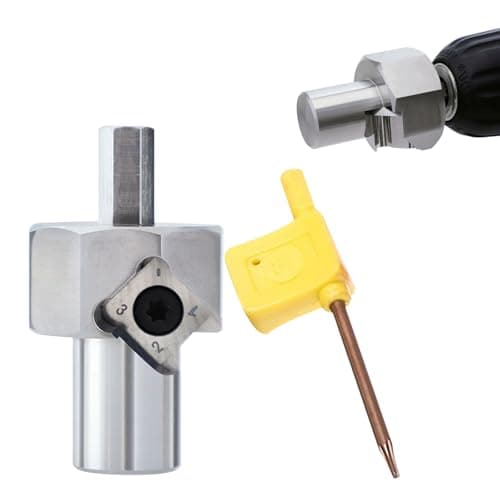 Image of Chamfer Reamer Tool, Stainless Steel 19mm 20mm Bench Dog Hole Chamfer Reamer for Electric Drills Shaping Trimming, T10 Alloy Blade 9mm Hex Shank (20 MM)