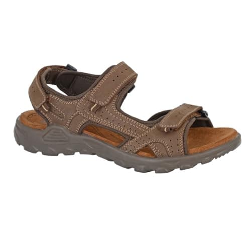 Image of Roamers M422B-6 Mens Leather Touch Fastening Sports Sandals size 6