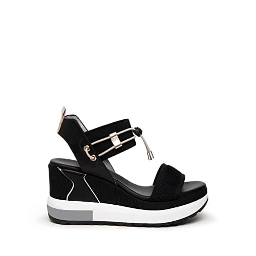 Image of Nero Giardini E307753D Women's Leather Sandals, Black, 8 UK