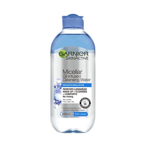 Image of Garnier Micellar Cleansing Water For Delicate Skin 400ml, Cleanser & Makeup Remover For Delicate Skin & Eyes, Recognised By The British Skin Foundation, Use With Reusable Micellar Eco Pads