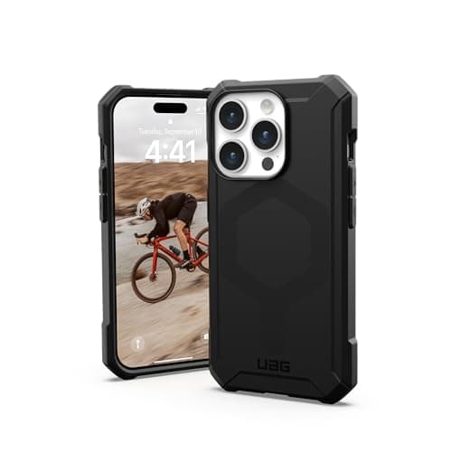 Image of URBAN ARMOR GEAR UAG Case Compatible with iPhone 15 Pro Case 6.1" Essential Armor Black Built-in Magnet Compatible with MagSafe Charging Rugged Military Grade Dropproof Protective Cover