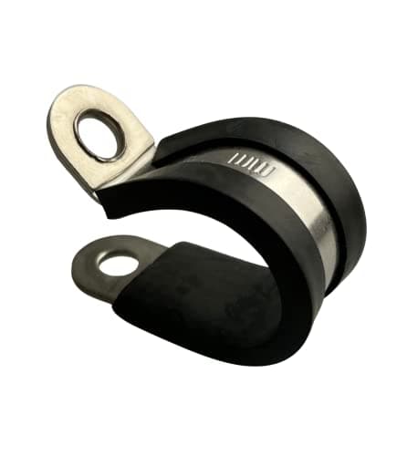 Image of On1shelf 10x 21mm Rubber Lined P Clips Hose Pipe Clamp Stainless Steel - Premium Quality-