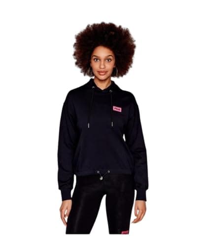 Image of FILA Women's BURDUR cropped hoody Sweatshirt, Black Beauty, XL