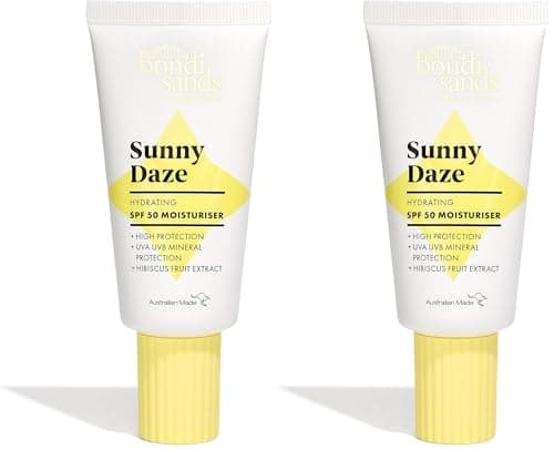 Image of Bondi Sands Sunny Daze SPF 50 Moisturiser 50g| UVA & UVB protection, Vegan and Cruelty Free| 50G/1.76 Oz (Pack of 2)