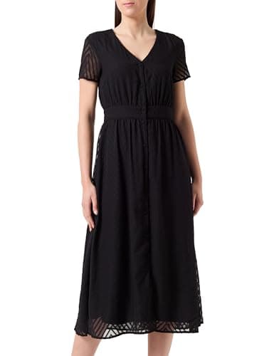 Image of Vila VIMICHELLE S/S V-Neck Midi Dress/KA, Black, 14
