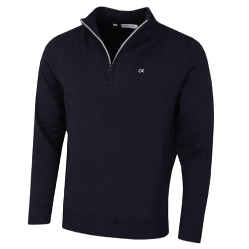 Image of Calvin Klein Mens Campus 1/2 Zip Sweater - Navy/Silver - S
