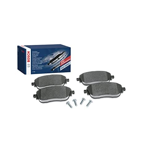 Image of Bosch BP1507 - Brake Pads Car Front Axle - Bosch Quality - Reduced Noise and Dust - ECE-R90 Certified - Copper-Free - 1 Set of 4 Pads - With Accessories