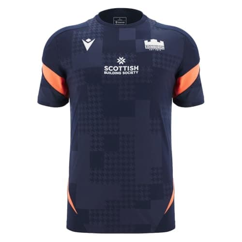Image of Macron Edinburgh Rugby 2025/26 Mens Training Poly T-Shirt Blue