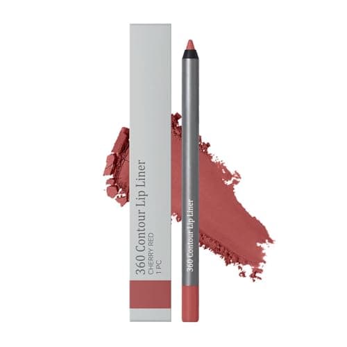 Image of Lip Pencil - Matte Lipliner Pencil - Highly Pigmented Natural Tint Lipliner For 360 Contouring Lip Makeup, Silky Smooth & Long Lasting & Waterproof (Cherry Red)