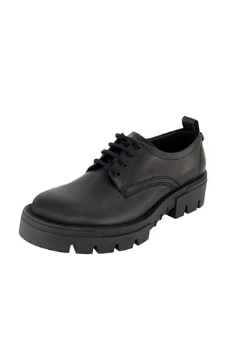 Image of KARL LAGERFELD Men's White Label Plain Toe Derby Oxford Sneaker, Black, 11 UK