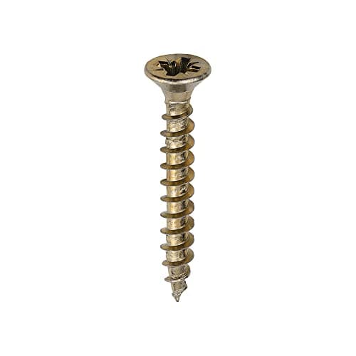 Image of 4.0x30 mm Professional Woodscrews - Double Countersunk - Gold - Yellow, 4x30 mm, Set of 20-50 - 100 Pieces