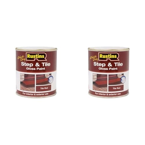 Image of RUSTINS Quick Dry Step and Tile Paint, Red, 500 ml (Pack of 2)
