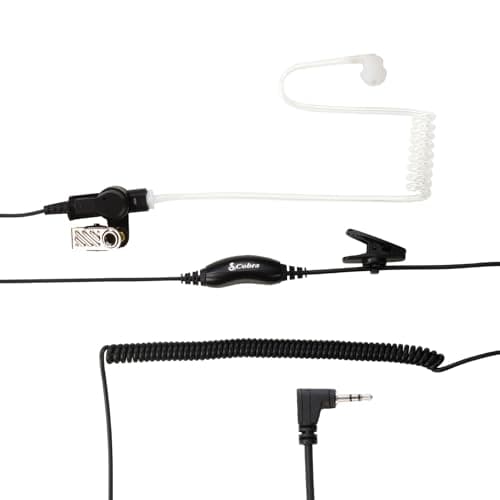 Image of Cobra GA-SV01 2.5 mm Surveillance Walkie Talkie Headset with Microphone, Compatible with all Cobra MicroTalk Two-Way Radios, Silicone Ear Tip, Black