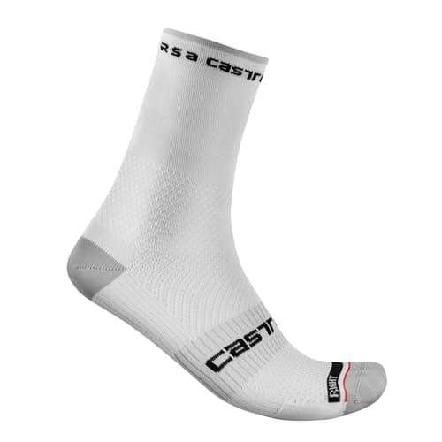 Image of CASTELLI 4521026 ROSSO CORSA PRO 15 SOCK Men's Socks WHITE BLACK S/M