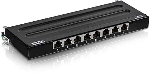 Image of TRENDnet 8-Port Cat6A Shielded Wall Mount Patch Panel, 1000BASE-T/ 10GBASE-T Support, Wall mounting Options, Compatible with cat5e, cat6, cat6a, 110 or Krone Type, TC-P08C6AS