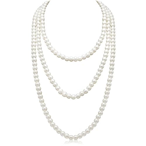 Image of Jidyllic Long Pearl Necklace - 59 inch/150cm Faux 1920s Necklace Accessories for Women - Perfect for Special Occasions