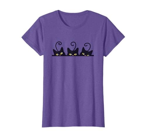 Image of 3 Black Cats Funny Cute Design Women Men Girl Boy Cat T-Shirt