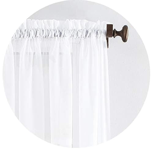 Image of Megachest Woven Voile Slot Top Curtain 2 Panels (pure white, 78" wideX72 drop(W200cmXH183cm))