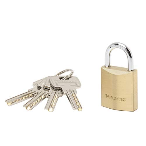 Image of Master Lock 2930EURD Key Padlock with Extra Thick Solid Brass Body, Gold, 5,4 x 3 x 1,4 cm