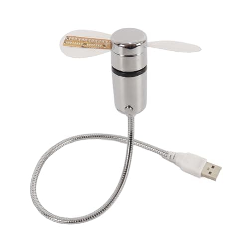 Image of Ludom Small Time Temperature Display Clock Fan Mini Cooling Flashing Fan USB Powered Clock Real Time Display