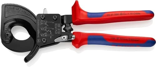 Image of KNIPEX Cable Cutter (Ratchet Action) in Blister Black Lacquered with Multi-Component Handles 250 mm, 95 31 250