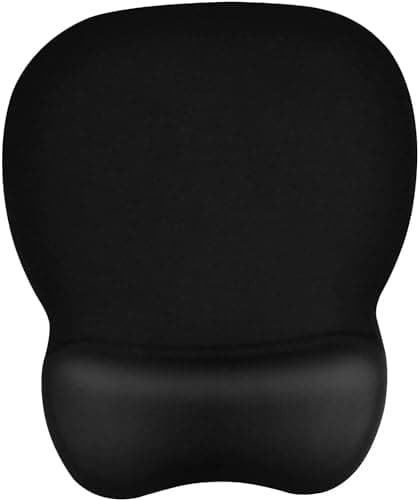 Image of EooCoo Mouse Mat Wrist Support, Gaming Mouse Pad, Ergonomic Mousepad with Memory Foam Rest & Non-Slip Base, Ultra Thin Wear Resistant Mousemat, Home Office Travel Desk Accessories for PC Laptop, Black