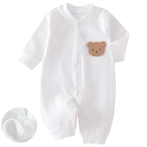 Image of KeCool Baby Grow Onesies, 100% Cotton Soft Newborn Boy Girl Baby Bodysuit Clothes Cute Bear Infant Outfit, Breathable Unisex Long Sleeve Babygrow Outfit Newborn Onesies for Boys and Girls 0-3 Months