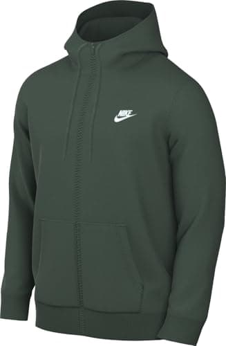 Image of Nike Sportswear Club BV2645-323 Fleece Men's Hoodie with Full Zip, Fir/Fir/White, M