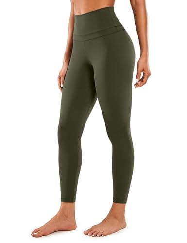 Image of CRZ YOGA Women's Naked Feeling - 25 Inches High Waist Leggings Tight Yoga Pants Workout Gym Leggings Olive Green 10
