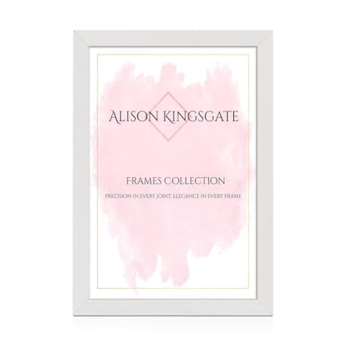 Image of Alison Kingsgate Modern A1 White Picture Frame - Engineered Wood Photo Frame with Shatterproof Perspex Front - Ideal for Posters, Certificates & Artwork - Wall Mount or Tabletop Display