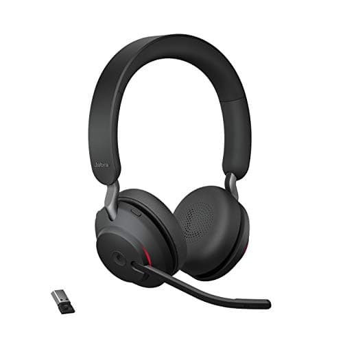 Image of Jabra Evolve2 65 Wireless PC Headset – Noise Cancelling Microsoft Teams Certified Stereo Headphones With Long-Lasting Battery – USB-A Bluetooth Adapter – Black