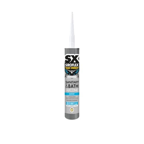 Image of SX Siroflex Sanitary and Bath Silicone Clear – For Sealing Bathrooms and Kitchens with Acetoxy Curing Providing a Long Lasting Flexible Waterproof Anti Fungal Finish for Interior Applications – 310ml