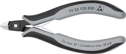 Image of KNIPEX Precision Electronics Side Cutter ESD with Multi-Component Handles 120 mm, 79 22 120 ESD