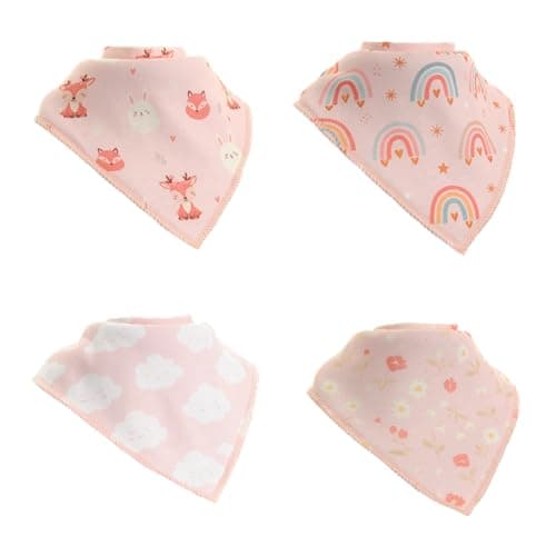 Image of Ziggle Bandana Dribble Bibs - Cotton Front Baby Bibs Newborn to 24 Months - Newborn Gifts - Baby Bibs For Comfortable Kids - Dream bib set