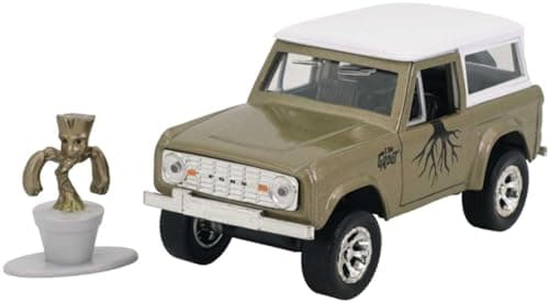 Image of Jada Marvel Guardians of The Galaxy 1:32 1973 Ford Bronco Die-Cast Car & 1.65" Groot Figure, Toys for Kids and Adults