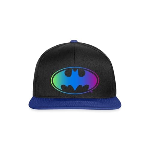 Image of Spreadshirt Batman Neon Logo Colours Snapback Cap, One Size, Black/Bright Royal