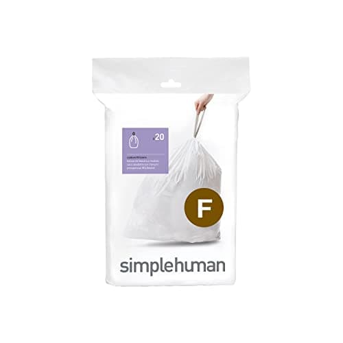 Image of simplehuman CW0165 code F Custom Fit Bin Liners, White Plastic (Pack of 20 Liners)