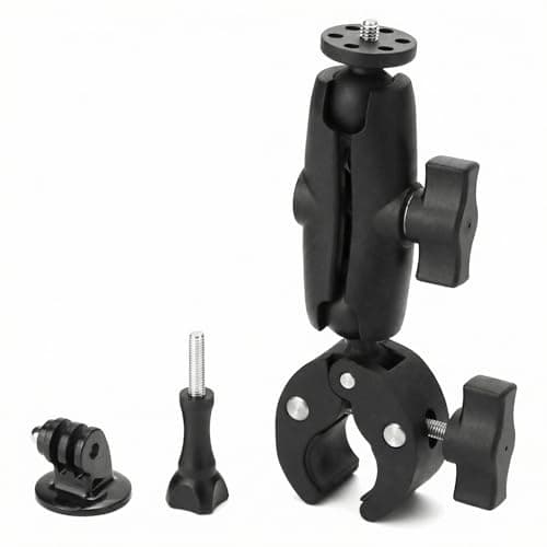 Image of QWORK® Camera Bike Motorcycle Mount Handlebar Clamp Mount 360° Rotation Compatible with GoPro and Other Action Cameras