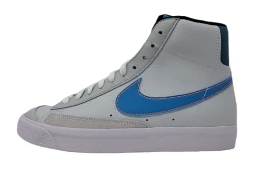 Image of Nike Blazer Mid '77 Big Kids Casual Skate Shoes Da4086-002, Pure Platinum/Laser Blue, 6 UK