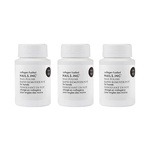 Image of Nails.INC Nail Polish Remover Pot Trio, Formulated with Collagen to Promote Nail Strength and Growth, Coconut Scented, Acetone Free, Cruelty Free, Vegan 3 Piece Set