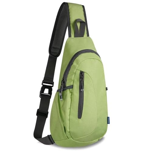 Image of TITECOUGO Small Sling Bag Lightweight Crossbody Canvas Bag for Women Rucksack for Men Running Backpack Travel Chest Pack Shoulder Daypack for Gym Work Sports Hiking Outdoor Green
