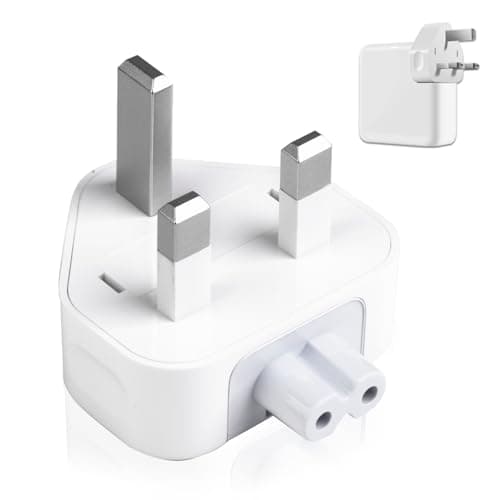 Image of UK AC Adapter Wall Plug Power Travel Charger for All MacBooks USB-C 3 Pin Power Plug Duckhead 10 W and 12 W Charger Plug MagSafe & MagSafe2 Power Adapter for MacBook Pro Air Mac iBook iPhone iPod iPad
