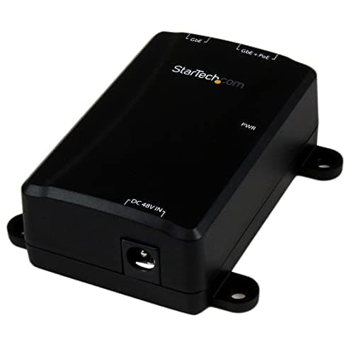 Image of StarTech.com 1 Port Gigabit Midspan - PoE+ Injector - 802.3at and 802.3af - Wall-Mountable Power over Ethernet Injector Adapter (POEINJ1GW)