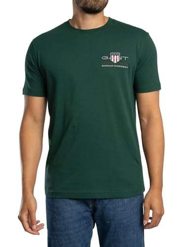 Image of GANT REG Archive Shield EMB SS T-Shirt, Green, L