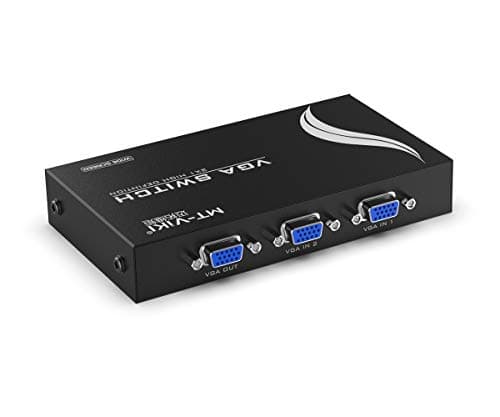 Image of MT-VIKI VGA Switch 2 IN 1 Out VGA Audio Video Switcher Box, with Manual Switch Button Full HD 1080P for Laptop, TV, Projector,HDTV Display