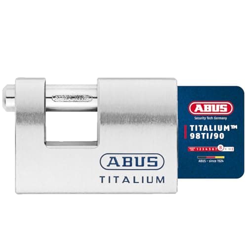 Image of ABUS Titalium padlock 98TI/90 - Monoblock padlock for roller grilles, vending machines, containers and much more. - Locking bolt made of hardened steel - ABUS security level 8