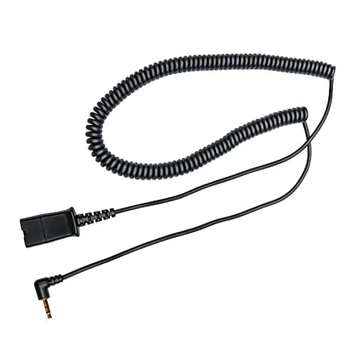 Image of 2.5mm Quick Disconnect Coil Cable Compatible with Plantronics QD & Daily Headsets Work with Cordless or Cell Phones Which Have a 2.5mm Port
