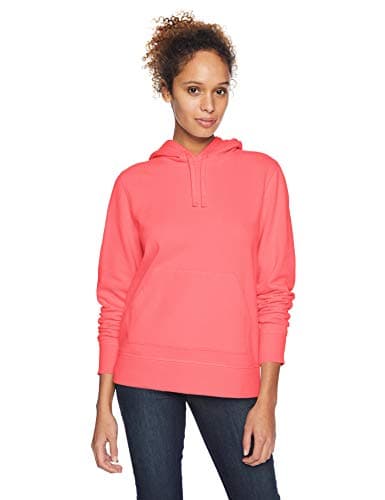 Image of Amazon Essentials Women's Regular-Fit Fleece Pullover Hoodie (Available in Plus Size), Coral Pink, L